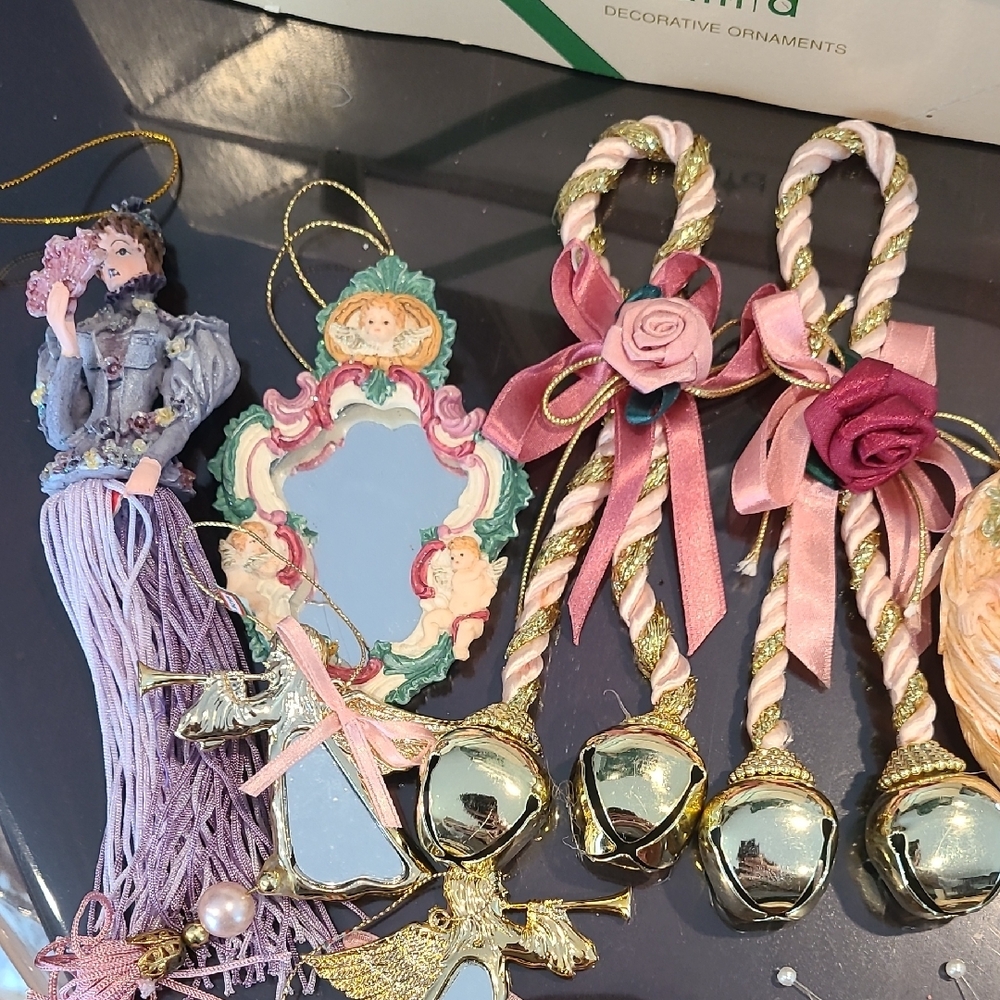 Pink and Gold Christmas Ornaments Set - Picture 2 of 5